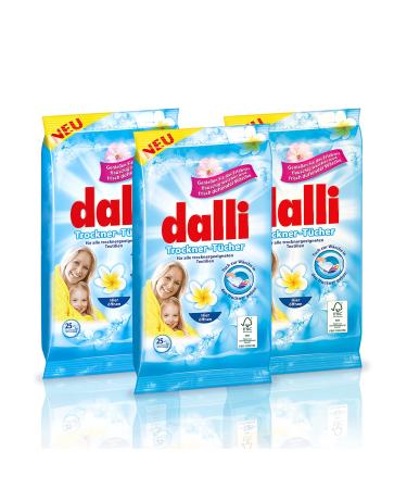 Dalli dryer sheets Enjoy the experience of fluffy soft and freshly scented laundry (pack of 3) 25 pieces (pack of 3)