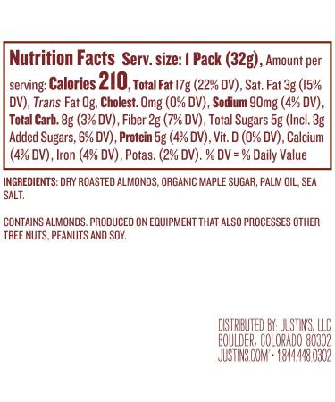 Justin's Maple Almond Butter 1.15 oz | All-Natural & Delicious Spread - Buy Online on SooperMarket.com