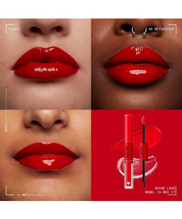 NYX Shine Loud Long-Lasting Liquid Lipstick & Lip Gloss - Rebel In Red (Warm Red) - Buy Online on SooperMarket.com