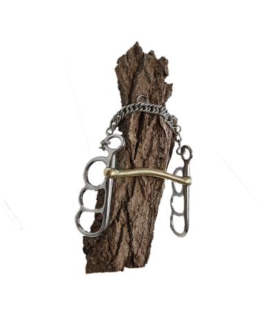 Esposita post bit with 3 rings made of stainless steel - rod made of brass smooth and slightly curved 13.5cm