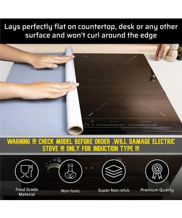 Large Induction Stove Protector Liner - Heat Resistant 260C - Easy Clean - Scratch and Dirt Prevention - Cut-to-Fit Roll Size (63x21) - Buy Online on SooperMarket.com