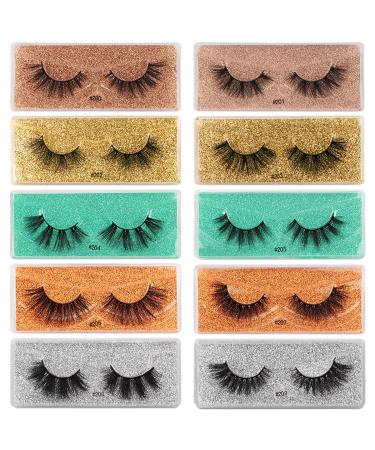 10 Styles Mixed 10 Pairs Soft Fluffy 3D Mink False Eyelashes Dramatic Long Wispies Lash Extension Natural Volume Beauty Handmade Eye Makeup (10 Styles Mixed)
