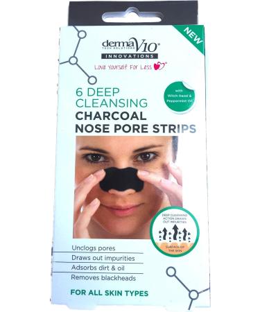 Derma V10 Charcoal Nose Pore Strips for Blackhead Removal - Twin Pack - Buy Online on SooperMarket.com