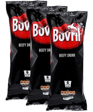 Bovril Beefy Drink 6s Pack of 3 - Savoury Sip for Stamina and Flavourful Energy Infusion! Rich Beef Extract Blend with Essential Nutrients