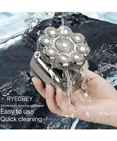 Shop Upgraded 9D Electric Head Shaver for Bald Men - 5 in 1 USB Rechargeable Razor with Rotary Blades Clippers Nose Trimmer & Facial Brush - Buy Online on SooperMarket.com