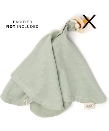 Indi by Kishu Baby Organic Paci Blanket - Fairtrade GOTS Certified Cotton Muslin Mini Baby Blanket (Sage) - Buy Online on SooperMarket.com