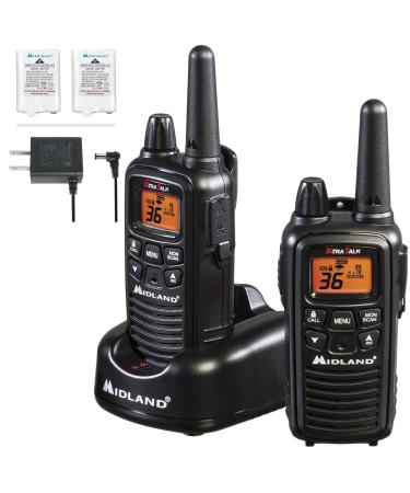 Midland - LXT600VP3, 36 Channel FRS Two-Way Radio - Up to 30 Mile Range Walkie Talkie, 121 Privacy Codes, NOAA Weather Scan + Alert (Pair Pack) (Black) Pair Pack - Black
