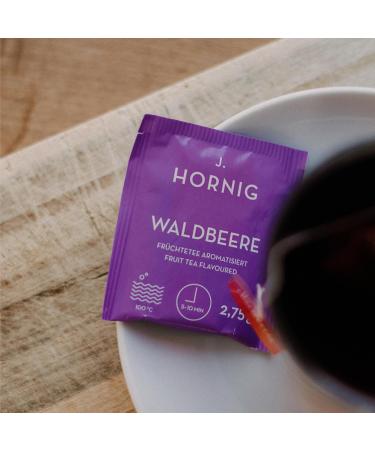 J. Hornig Wild Berry Fruit Tea - 100 Bags | Fruity-Berry Taste & Intense Aroma | International Shipping Available - Buy Online on SooperMarket.com