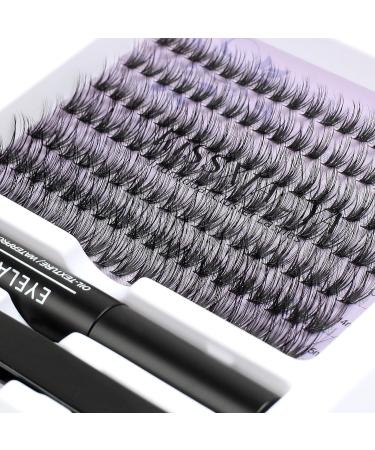 133 Pcs Individual Lashes Extension Kit with Lash Glue and Applicator - Mix False Eyelashes for DIY Soft Natural Look - Portable Cluster Lashes Extensions Kit - F-07 Light Suit - 1 Pack - Buy Online on SooperMarket.com