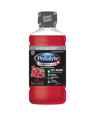 Pedialyte AdvancedCare Plus Electrolyte Oral Rehydration Solution Zinc for Immunity Support Electrolyte Replacement Cherry Pomegranate 1 L Cherrry Pomegranate 1 l (Pack of 1)
