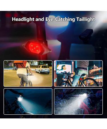 Rechargeable Bike Lights Set - Super Bright Front Headlight and Tail Light with Turn Signals for Night Riding - Buy Online on SooperMarket.com