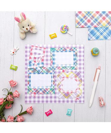 Whaline Pastel Plaid Pattern Paper 24 Sheet Pack - Double-Sided Craft Paper for Easter Decor, Scrapbook, Card Making - 30 x 30cm - Buy Online on SooperMarket.com