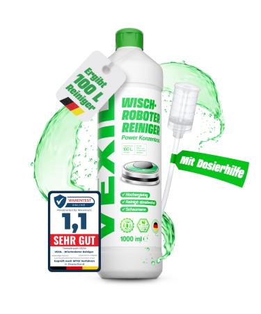 Vexil floor cleaner for wiping robot - 1l Power concentrate (1: 100) with dosier - strip -free low -strip biodegradable - for all soils such as parquet tiles laminate - made in Germany 1 Pack (1000 ml)