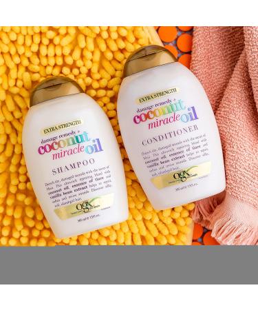 OGX Coconut Miracle Oil Conditioner - Extra Strength Damage Remedy for Dry, Frizzy, and Coarse Hair - Hydrating Formula, Flyaway Taming - 13 fl oz - Buy Online on SooperMarket.com