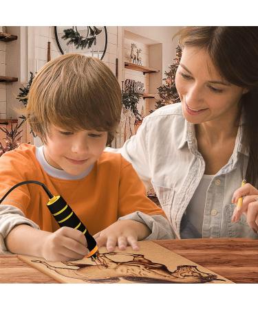 Professional 60W Wood Burning Kit with 24 Wire Nibs - Ideal for Pyrography on Wood, Leather, and More - Buy Online on SooperMarket.com