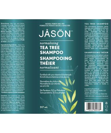 JASON NATURAL COSMETICS Tea Tree Oil Therapy Shampoo 540 ML - Best Natural Shampoo for Healthy Hair | International Shipping Available - Buy Online on SooperMarket.com