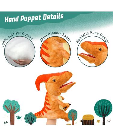 Lilizzhoumax Parasaurolophus Hand Puppet Plush Toy - Interactive Dinosaur Stuffed Animal for Kids | Educational Role-Playing Toy & Home Decor - Buy Online on SooperMarket.com