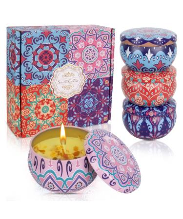 XTDMJ fragrance candles gifts for women 4 pieces of natural soy wax aromatherapy candles set fragrance candle for stress relief relaxation of the body Christmas birthday bath yoga 4 pack