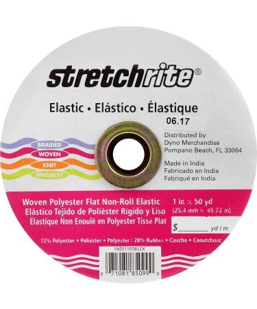 Stretchrite 1-Inch x 50-Yards Black Polyester Elastic Spool | Non-Roll Flat Woven Stretch Elastic - Buy Online on SooperMarket.com