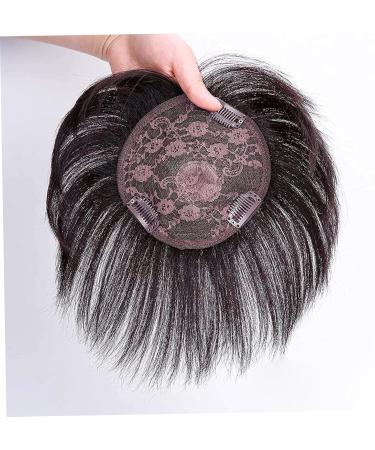 1PC Human Hair Topper Thinning Hair Topper Clip in Hairpieces Short Hair Wigs 20cm Dark Brown Hair Extensions for Women - Buy Online on SooperMarket.com