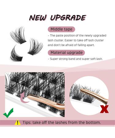 DIY Eyelash Extension Kit | 144 Pcs Thin Band Cluster Lashes with Mascara Brush, Glue, and Applicator | R-08 Kit (1 Count, Pack of 3) - Buy Online on SooperMarket.com