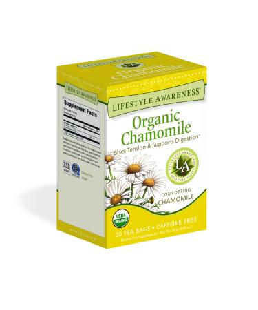 Lifestyle Awareness Organic Chamomile Tea, Caffeine Free, 20 Tea Bags