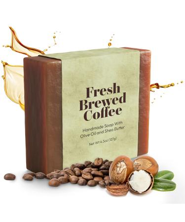 Yeahgoshopping 4.5 Oz Brewed Goat Milk Coffee Soap Handmade Soap Bar for Hands Body Face Men Women Kids | Organic Fresh Handmade Soap Goat Milk Soap With Organic Coconut Olive Palm Oil Shea Butter | Non GMO | Handmade in...
