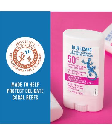 BLUE LIZARD SPF 50 Kids Duo Mineral-Based Sunscreen for Toddlers and Children Non-Greasy Sunscreen & Baby SPF 50 Stick Sunscreen + Baby SPF 50 Stick - Buy Online on SooperMarket.com