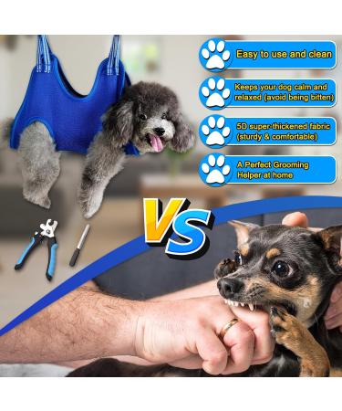 Buy Ovtexzog Dog Care Hammock Harness - Nail Claw Cutting Tool for Small Dogs (Up to 6kg) - Blue - International Shipping Available - Buy Online on SooperMarket.com