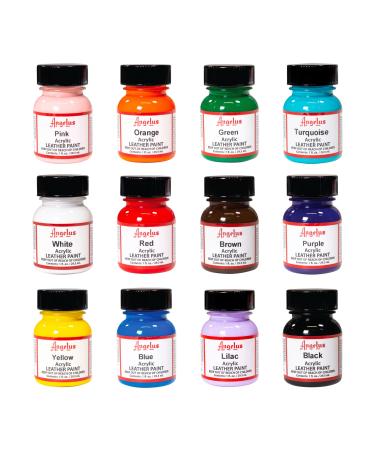 Angelus Leather Paint Starter Kit Set of 12 1 Ounce Bottles