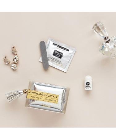Pinch Provisions Metallic Minimergency Kit - 17 Travel-Sized Cosmetic Essentials | Perfect Emergency Beauty Accessories & Gifts in Silver - Buy Online on SooperMarket.com
