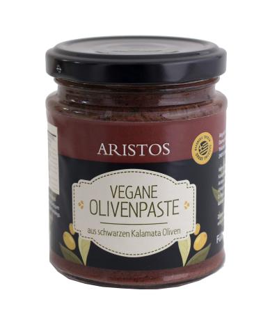 Aristos Black Tapenade from Greek Kalamata olives - 3x 190g delicious vegan olive paste as a vegan spread and refined for cooking with Greek herbs and spices