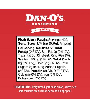 Dan-O's Spicy Seasoning 8.9 oz - All Natural, Sugar Free, Keto Friendly | Low Sodium All Purpose Seasoning - 1 Pack - Buy Online on SooperMarket.com