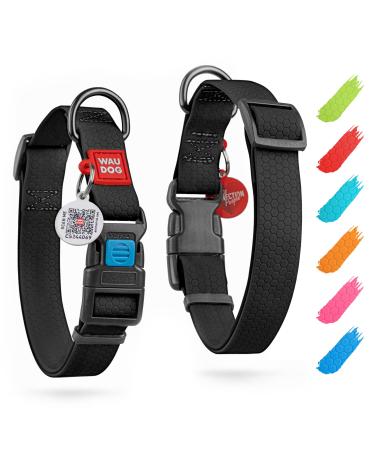 Waudog collar dog waterproof adjustable dog collar big dog dog collars small dogs collars & puppy collar with plastic lock