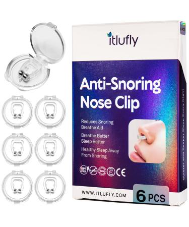 Anti-Snoring Nose Clips Snore Stopper - Anti-Snoring - Stop Snoring Hale Breathing Aid - Silicone Magnetic Snore Stopper - Stop Snoring Immediately - Snoring Solution 6 Pcs