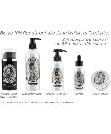 John Whiskers Bartwachs - Natural Vegan Beard Balm 30ml | Made in Germany | Cute Herbal Fragrance for Smooth Grooming - Buy Online on SooperMarket.com