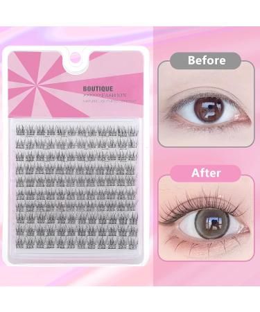 Natural Lash Clusters - 120pcs Wispy Eyelash Extensions (10-12mm) | Thick C Curl DIY False Eyelashes for Beginners | Thin Band Individual Lashes - Buy Online on SooperMarket.com