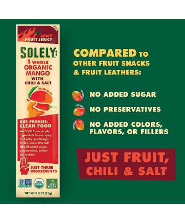 SOLELY Organic Mango Chili Salt Fruit Jerky 12 Strips | Vegan Non-GMO Gluten-Free - Buy Online on SooperMarket.com