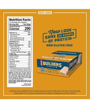 Clif Bar Builder's Protein Bar Cinnamon Nut Swirl 12 Bars 2.40 oz (68 g) Each - Buy Online on SooperMarket.com