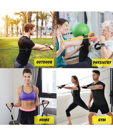 Resistance Band Set with Door Anchor, Handles, and Straps for Men and Women - 10150lbs | Workout and Exercise Bands for Muscle Training and Physical Therapy - Shape Your Body - Buy Online on SooperMarket.com
