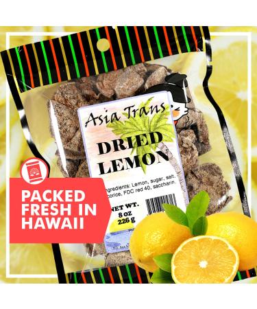 Asia Trans & Co. Dried Preserved Whole Lemon Crack Seed Slices - Sweet and Tart Citrus Flavor - Li Hing Mui Asian-Style Dry Candy - Buy Online on SooperMarket.com