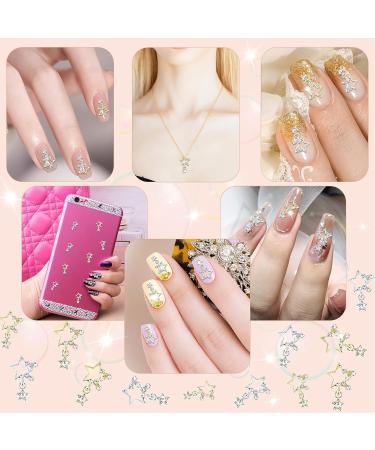 30-Piece Star Nail Charms Set - Gold & Silver 3D Rhinestone Alloy Charms for Women and Girls - DIY Nail Art Supplies - Buy Online on SooperMarket.com
