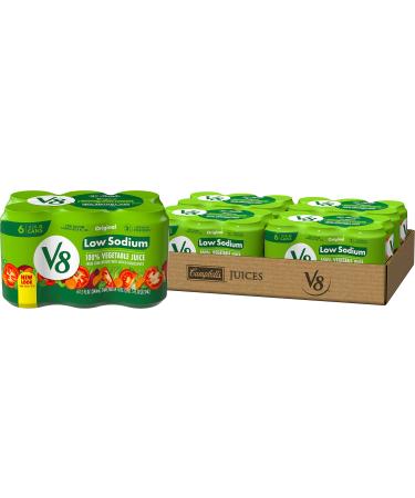 V8 Low Sodium Original 100% Vegetable Juice, Vegetable Blend with Tomato Juice, 11.5 FL OZ Can (4 Packs of 6 Cans)