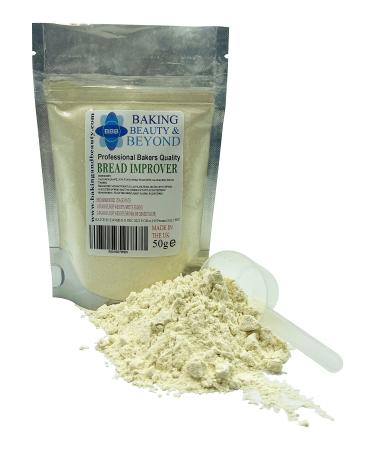 Baking Beauty and Beyond Professional Mix Improver Powder for Bread - Dough Enhancer for Bread Grain Dough Conditioner Strengthens Gluten or Starch and Improves Texture of All Flours 50g 50 g (Pack of 1)