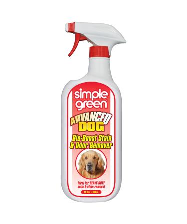Simple Green Advanced Dog Stain & Odor Remover - Bacteria & Enzyme Cleaner for Large Dogs - Stain Remover for Carpet & Fabric  eliminates Urine Odor (32 oz Sprayer)