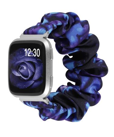 TOYOUTHS Scrunchie Bands Compatible with Fitbit Versa/Versa 2/Versa Lite Special Edition Women Girl Elastic Stretch Fabric Strap Pattern Printed Scrunchy Replacement Bracelet Wristband Accessories Small(4.7"-6.3") Tie Dye …