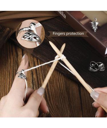 Faster Knitting with 3 Adjustable Knitting Loop Rings - Yarn Guide, Finger Thimble, Peacock, Fish & Braided Rings - Buy Online on SooperMarket.com