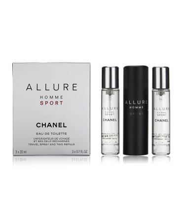 CHANEL Allure Homme Sport Eau De Toilette Travel Spray (With Two Refills) - 3x20ml/0.7oz clear fresh Natural 2.1 Fl Oz - Buy Online on SooperMarket.com