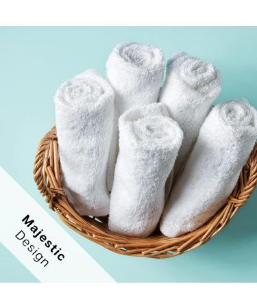 GOLD TEXTILES Premium Washcloths Towel Set - 12 Pack White 12x12 Inches - Soft & Machine Washable - Ideal for Sports & Workouts - 12 White Washcloths Included - Buy Online on SooperMarket.com
