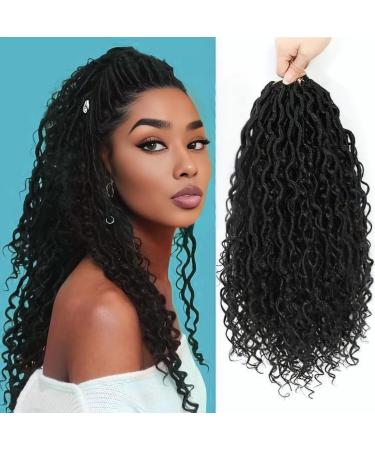 45 cm 18" / RIVER LOCS / 500G / 5 PIEZAS DE EXTENSIONES DE PELO PARA TRENZAS DE GANCHILLO/POR PIEZA: 24 HEBRAS 100G / CON ASPECTO NATURAL PREMIUM (18"45cm 1B)